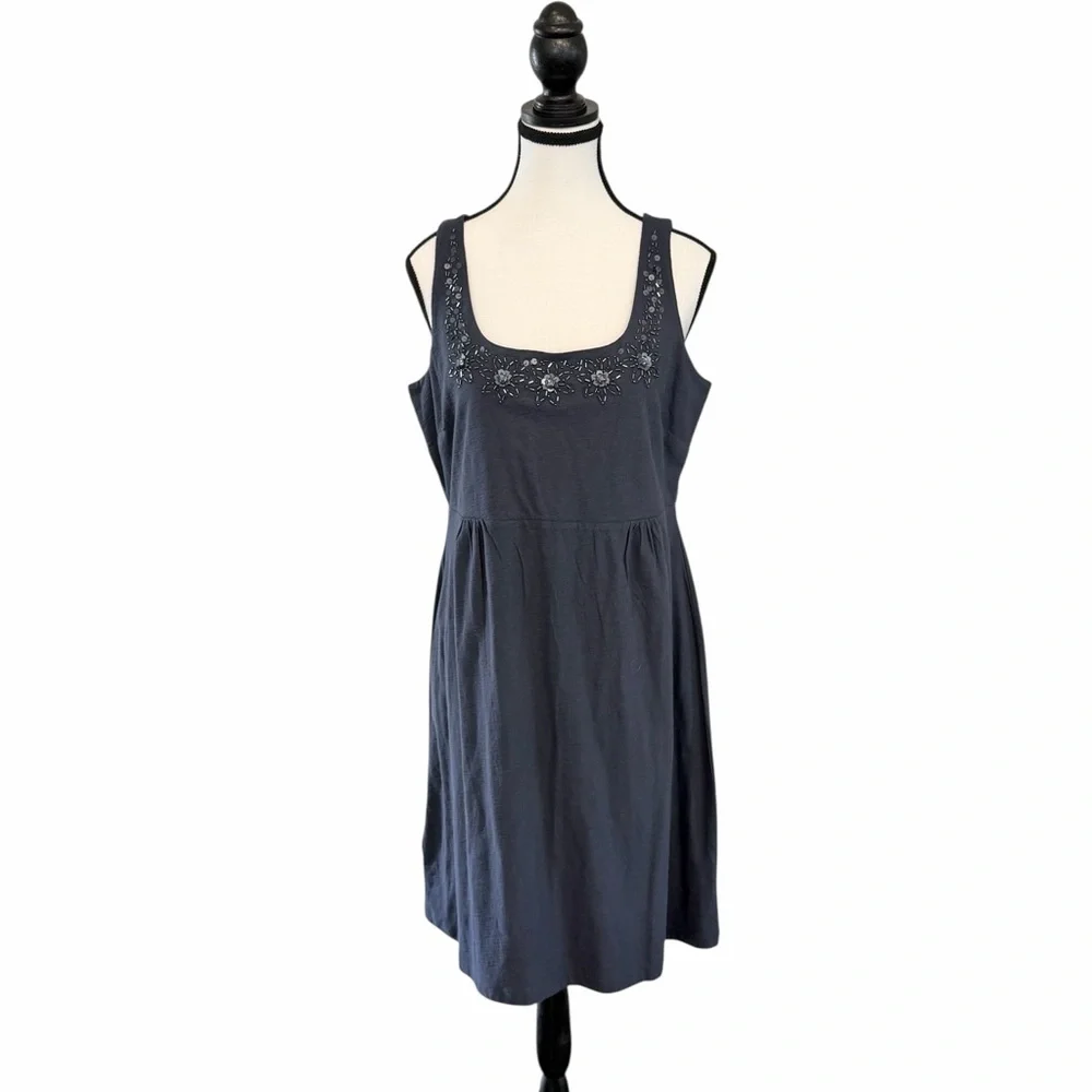 Tommy Bahama Ocean Blue Embellished Dress Beaded Neck Sleeveless L NWT - Picture 4 of 8